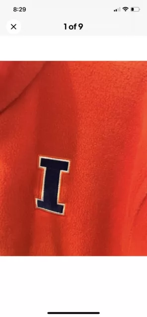 Men’s M- Columbia Orange Crush Full Zip Fleece - Illini -University Of Illinois