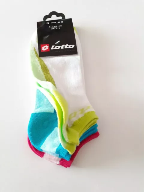 Lotto Lot De 3 Paires De Socquettes En Coton Mélangé Pour Femme Fr 36-42