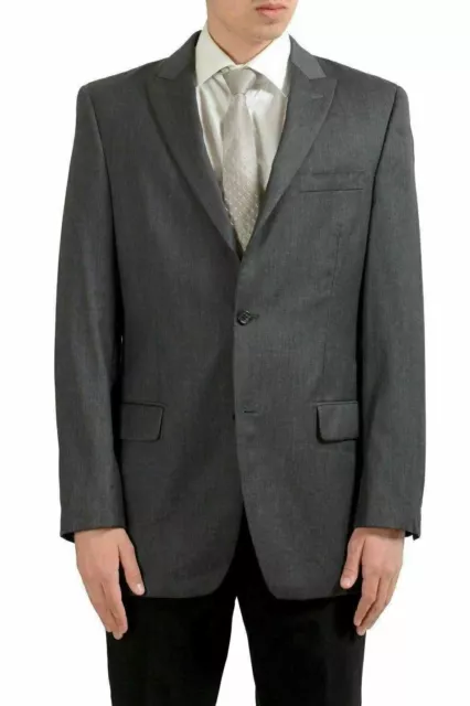 Alfani Men's 100% Wool Gray Two Button Blazer Sport Coat Size 40L