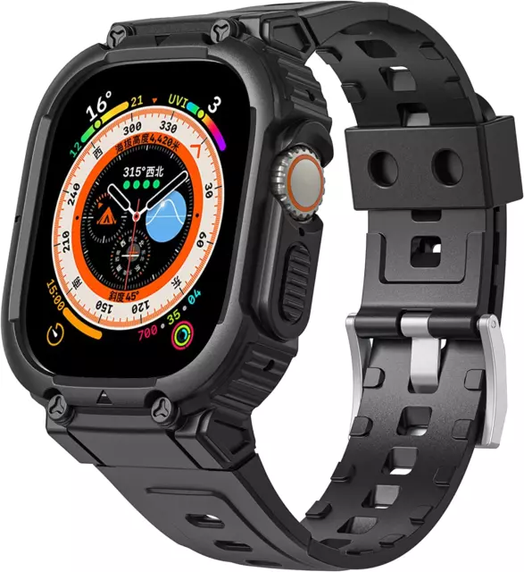 Rugged Case Band Apple Watch Ultra 49Mm Sport iWatch Strap Case Cover Protector