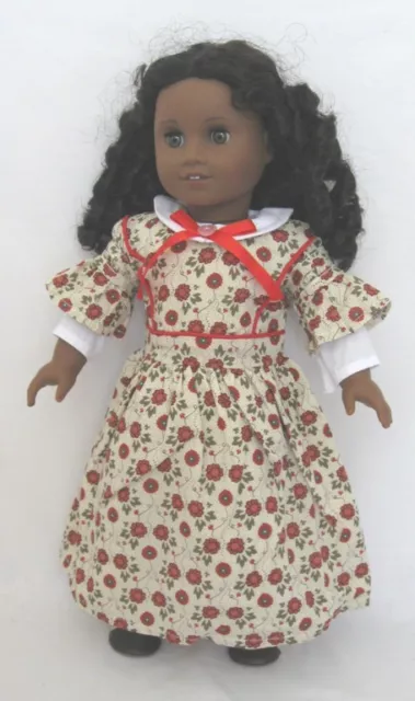 Doll Clothes 18" Historical Dress Red Floral Made To Fit American Girl Dolls