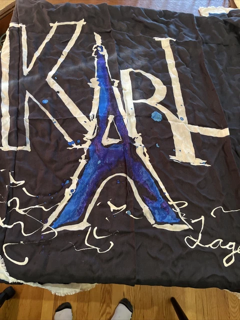 $68 Karl Lagerfeld scarf Karl eiffel Tower  Square 58” B1