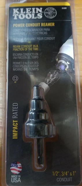 BRAND NEW Klein Tools 85091 Power Conduit Reamer for 1/2" 3/4" & 1" Conduit