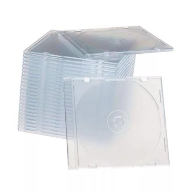 200 New single Slim Clear CD/DVD/VCD Jewel Cases Storage Boxes 5.2mm