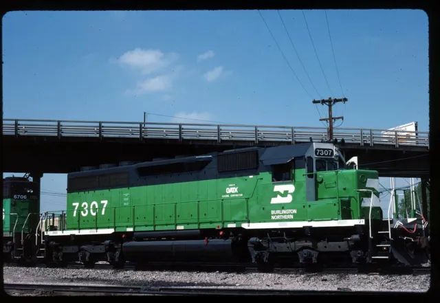 Original Rail Slide - GATX BN Burlington Northern 7307 Denver CO 9-7-1989