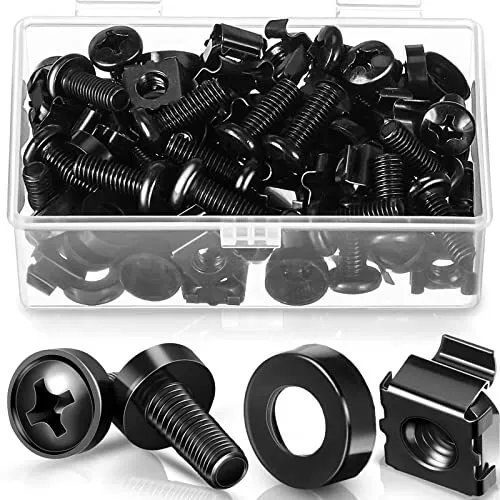 Confezione da 50 M6 x 16 mm Viti per Montaggio su Rack, Dadi a Gabbia e (N5H)