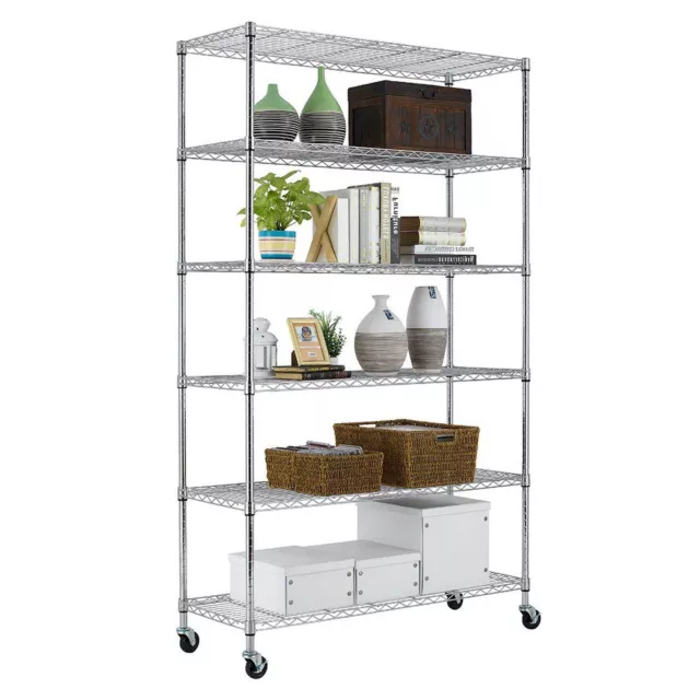 82"x48"x18" 6 Tier Wire Shelving Unit Heavy Duty Height Adjustable NSF