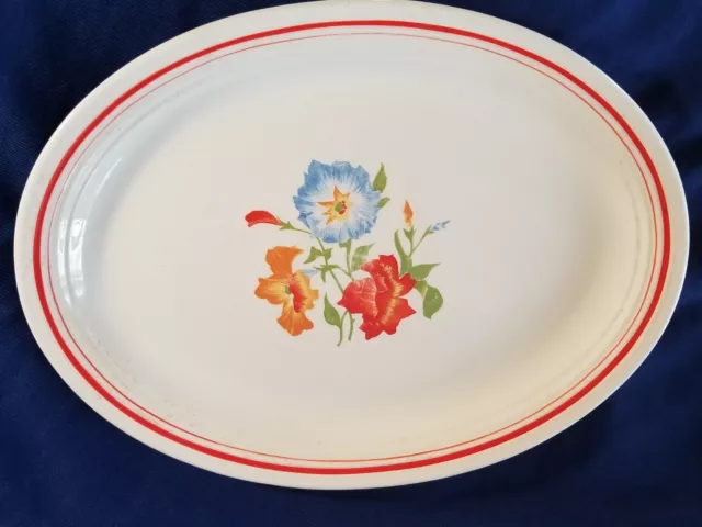 Universal Potteries Morning Glory  Garden Glory Large oval Platter 14x11