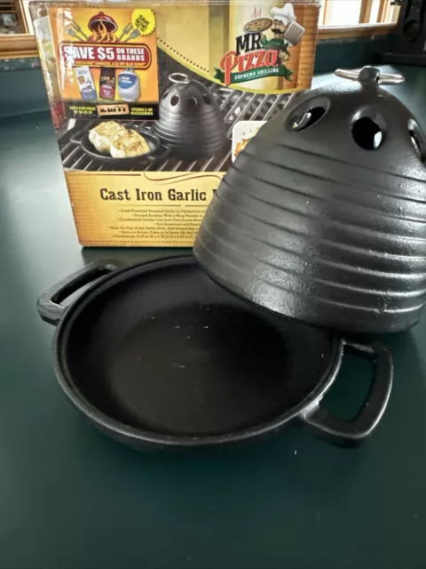 Cast Iron Garlic Roaster For Grill Or Oven Mr Pizza New Open Box