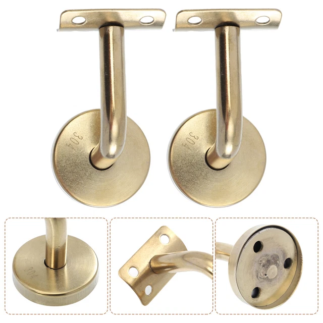 2 Pcs Metal Railing Bracket Staircase Handrail Bracket Pipe Shelf Bracket Guide