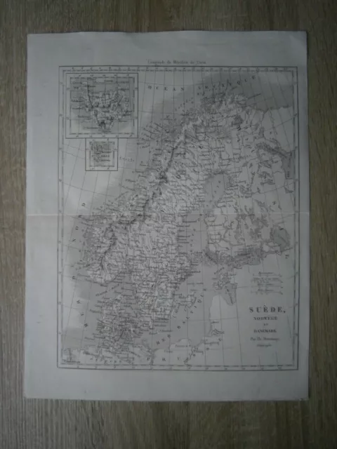 1839 Duvotenay map SWEDEN, NORWAY & DENMARK