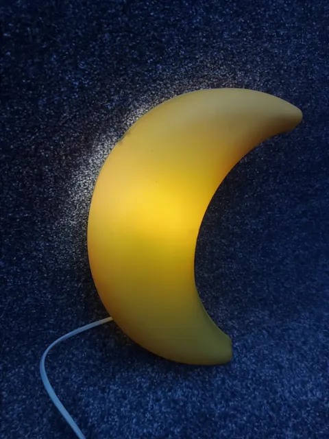 Lámpara de pared de luna creciente amarilla Ikea para niños luz nocturna guardería completamente funcional