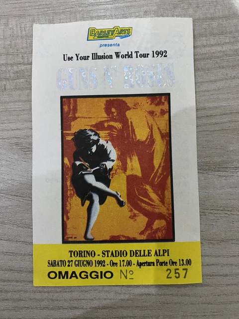 Guns n’ Roses Biglietto Stadio delle Alpi 1992. Introvabile