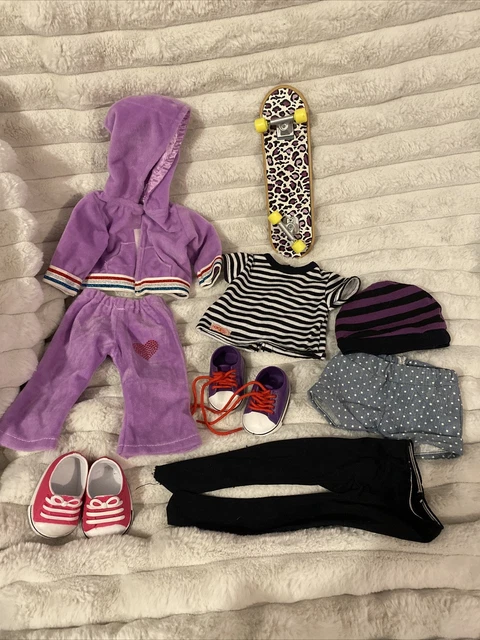 OUR GENERATION 18"  DOLL OUTFIT,THATS HOW I ROLL  OUTFIT WITH SKATEBOARD Bundle
