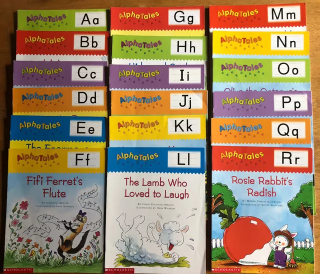 SCHOLASTIC ALPHATALES Books Paperback Lot Of 18 Alphabet Practice HOMESCHOOL A-R