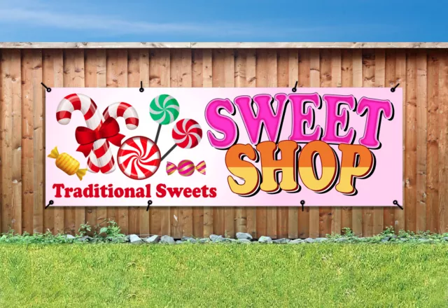 SWEET SHOP PVC Printed BANNER OUTDOOR WATERPROOF SIGN Eyelets