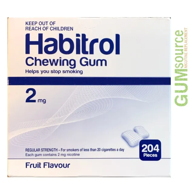 Habitrol 2mg Bulk FRUIT  1 DENTED box 204 pieces Nicotine Quit Smoking Gum