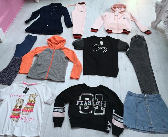 PACCHETTO ABBIGLIAMENTO RAGAZZE ETÀ 11 - 12 ANNI 10 ARTICOLI River Island Zara Adidas Next