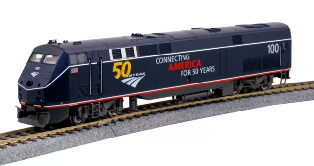 HO Scale - KATO 37-6113 AMTRAK P42 Loco Phase V Late 50th logo # 100 DC Version