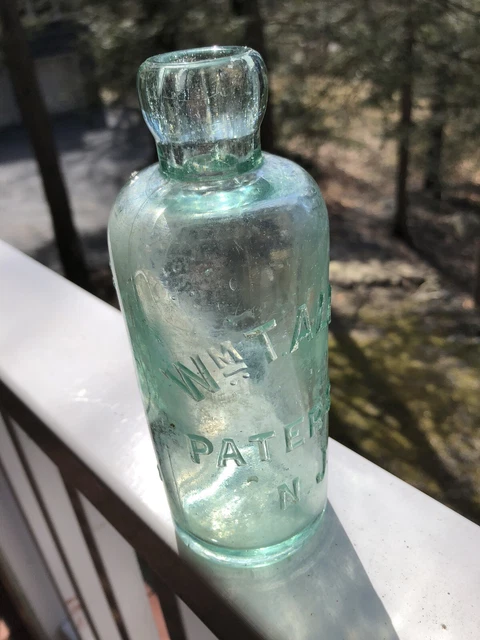 Antique W M T. Allen Paterson NJ Aqua Hutch Hutchinson Soda Bottle New Jersey 15
