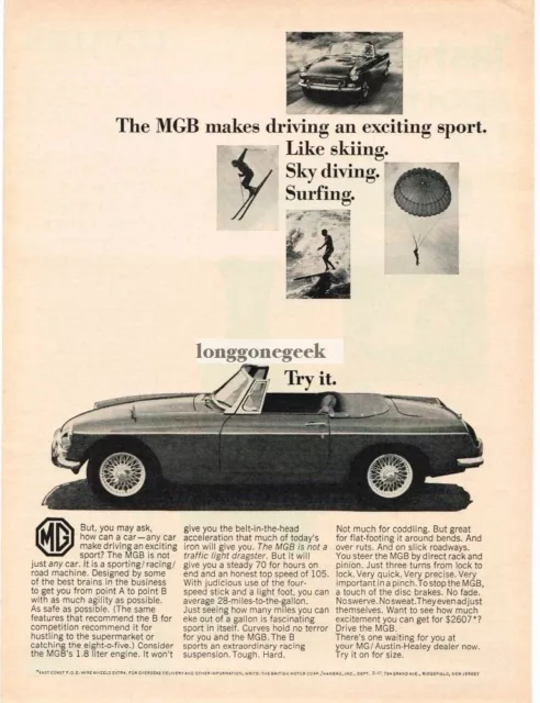 1966 MGB Convertible Makes Driving An Exciting Sport Vintage Ad