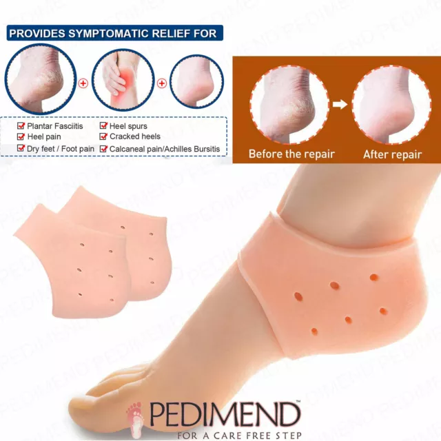 PEDIMEND Gel Heel Protector for Cracked and Sole Heel Pain (2PCS) - Foot Care
