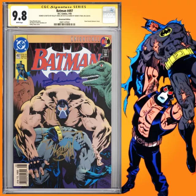 CGC 9.8 SS Batman #497 Newsstand signed by Denny O'Neil w Kelley Jones sketch