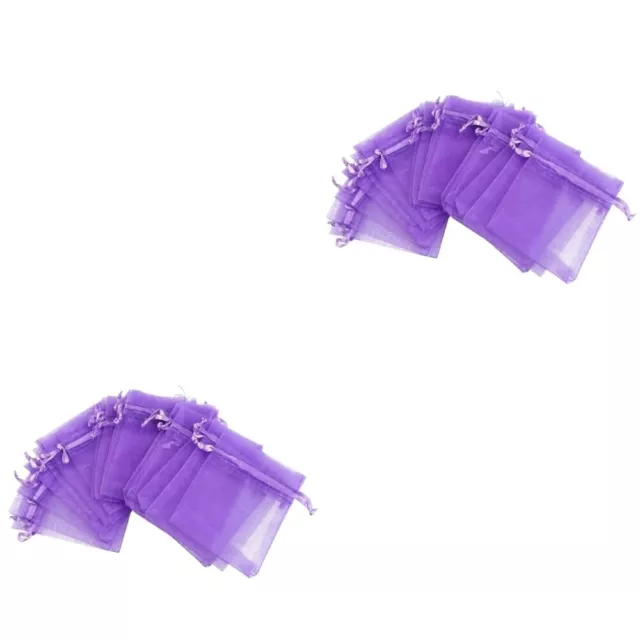 200 PCS Sac À Cordon En Organza Pochette Cadeau Faveur L'emballage Bijoux Fil