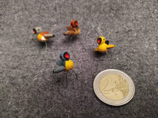 4  Miniatur Vögel / Karl Max Dittmann / Erzgebirge