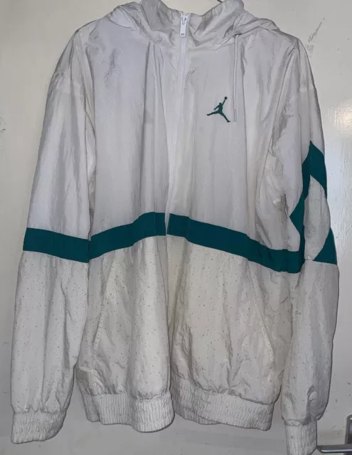 Rare Vintage 90s Nike Air Jordan Shell Windbreaker Jacket White XL