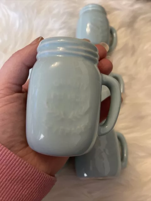 6 X BIA Cordon Bleu Mason Jar Espresso Mug - Light Blue - 3 oz