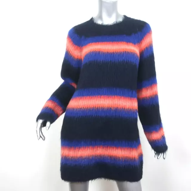 KENZO Mini Sweater Dress Navy/Multi Striped Alpaca Blend Size Small