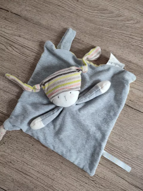 Doudou moulin roty Les Petits Dodos plat gris jaune poupée bonnet rayé lutin tbe