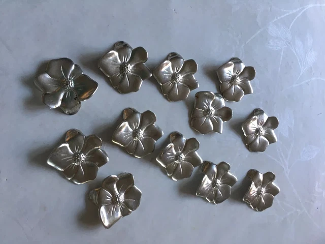 Porte-couteaux En étain – Étains Du Manoir – Lot De 6 – Motif Fleur – Vintage Neuf