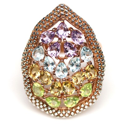 CLR Naturel VVS Déguisement Clr Topaze Tanzanite Peridot Citrine Boucles 925 Argent 