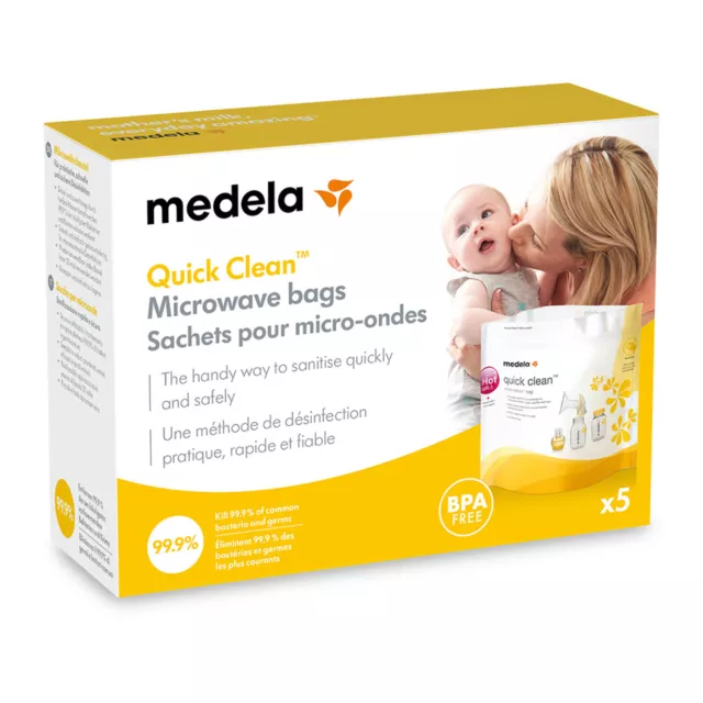 MEDELA Quick Clean Mikrowellenbeutel 5er Pack Dampfsterilisation BPA-frei 2