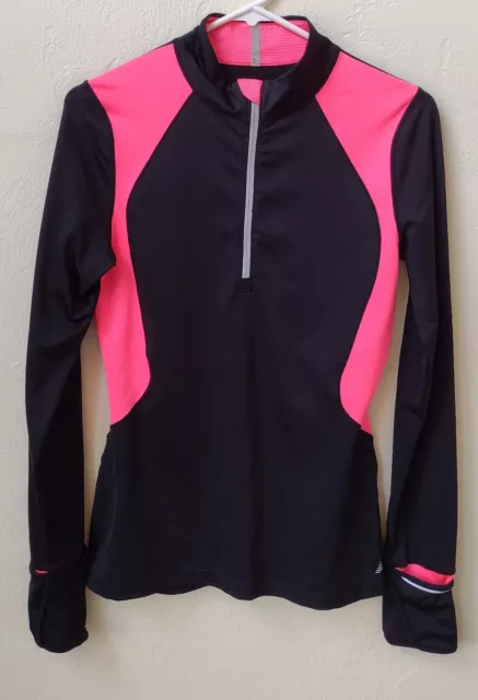 New Balance Women's 1/4 Zip Long Sleeve Reflective Running Jacket Size M Black