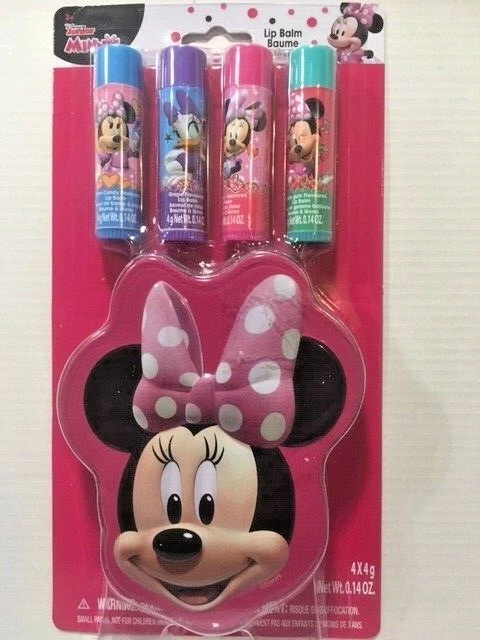 Disney Minnie Mouse Lip Balm 4pk & Collector Tin - NEW - SEALED - FREE Shipping
