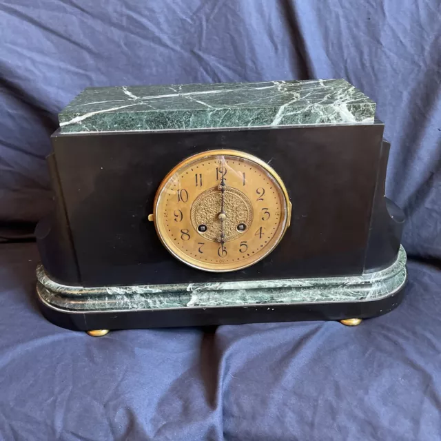 B&W Westminster Jugendstil Kaminuhr Carillon  Antik 4/4Schlag Marmor Vintage Uhr