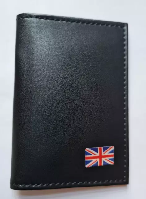 LEATHER Travel Card Holder Wallet Bus Pass Oyster ID Ticket Slim  UNION JACK UK