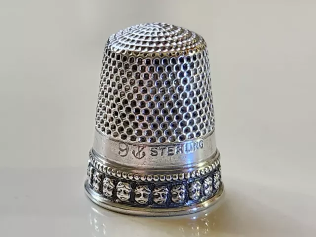 Antique Stern Bros. Sterling Silver Thimble size 9 c1890's