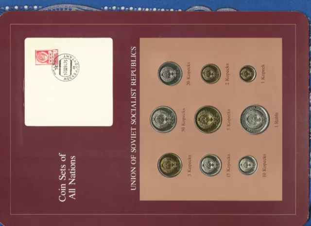 Coin Sets of All Nations USSR Russia UNC w/card All 1978 but 15 Kopecks 1979