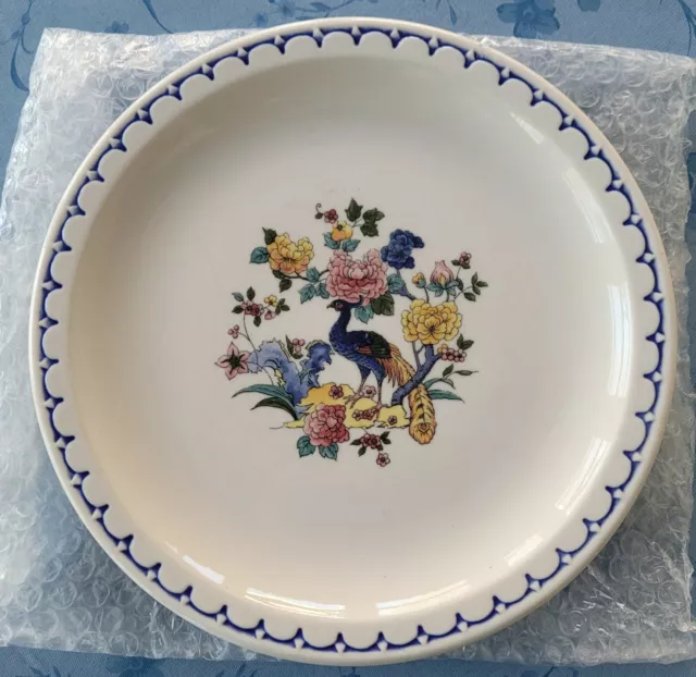 Milwaukee Road Peacock Pattern 9 1/2" Dinner Plate Syracuse Econo-Rim 7Aa