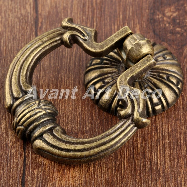 Antique Bronze Kitchen Cabinet Drawer Drop Ring Pulls Knob Cupboard Door Handle