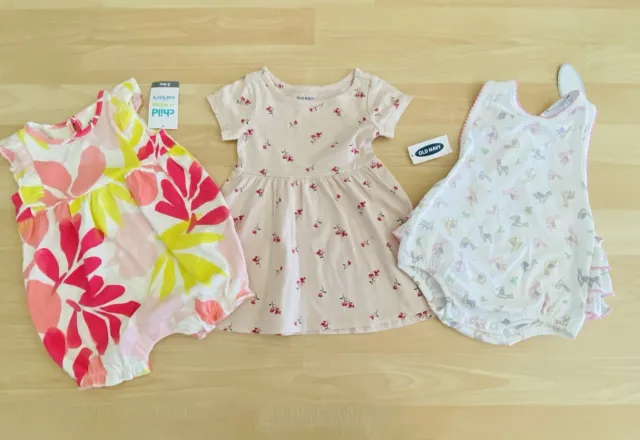 Old Navy Carters 3-6 Months Girls  Romper Dress 1pc Outfits NWT Flower Ruffle