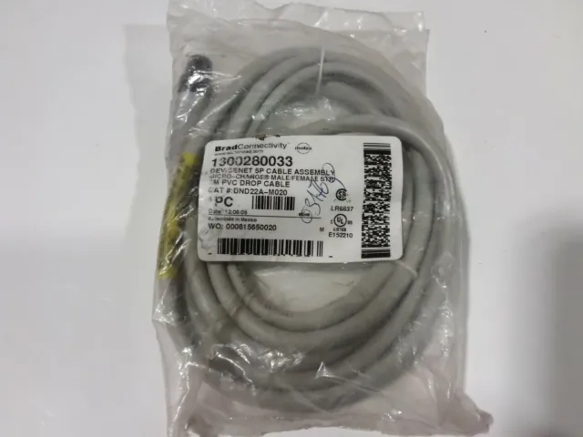 Cable bradconnectivity molex ref 1300280033 devicenet 5p cable assembly
