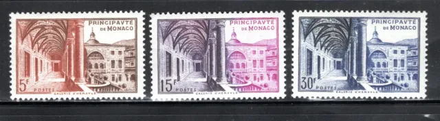 Monaco Stamp Scott #292-294, Gallery of Hercules, Lot of 3, MLH, SCV$7.40