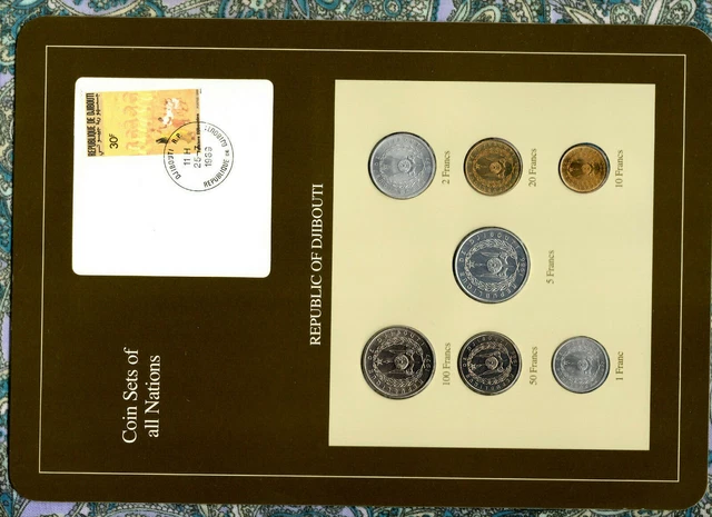 Coin Sets of All Nations Djibouti w/card 1977-1986 UNC 50 Francs 1986 Folklore