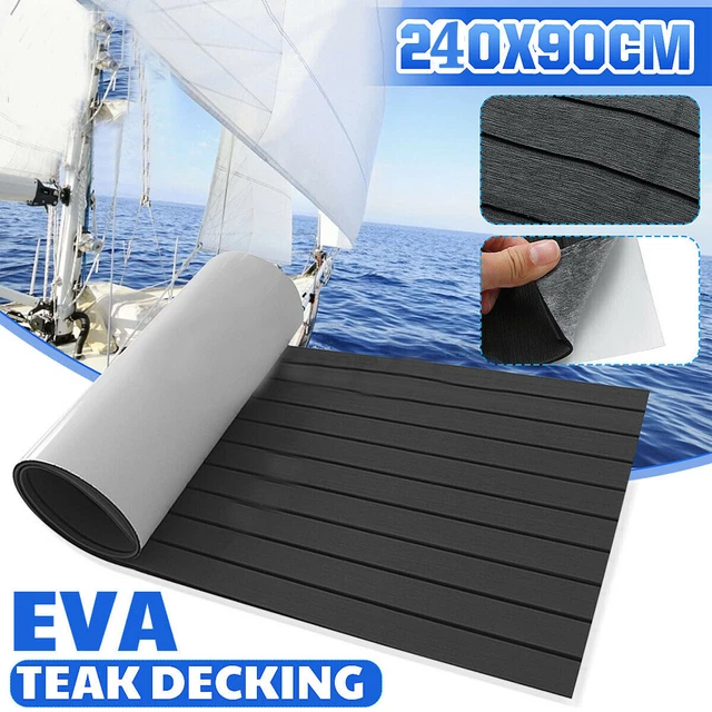 AQUARM EVA Foam Boat Flooring Decking Sea Deck Marine Flooring Non-Slip Self -Adhesive Easy Clean Decking Sheet For Motorboat RV Yacht Kayak Surfboard Swimming Pool Stairs, 94.5x31.5 Inch Teak - View #6