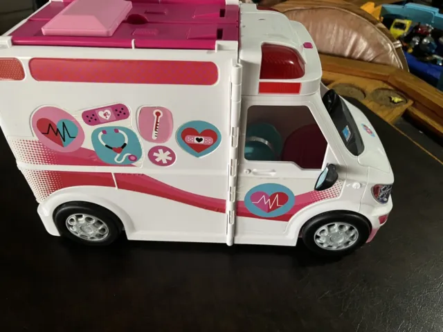 Barbie Care Clinic Mobile Playset Ambulance Hospital Lights & Sounds Working